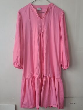 Blank NYC Bubblegum Pink Long-Sleeve Tiered Midi Dress